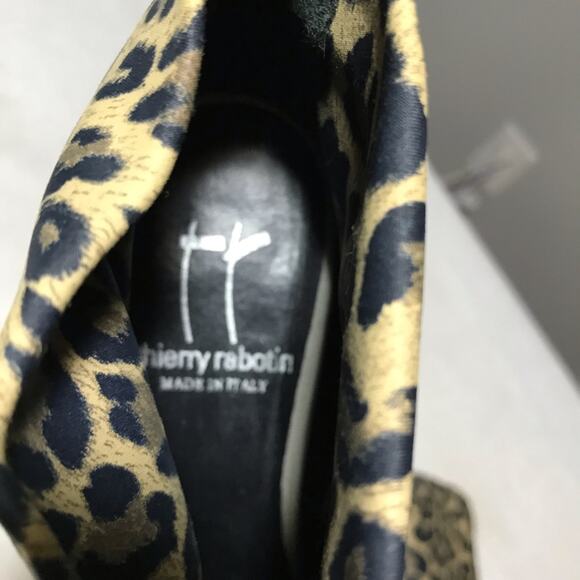Thierry Rabotin Ella leopard fabric booties with suede heels 36 made in Italy - Picture 3 of 14